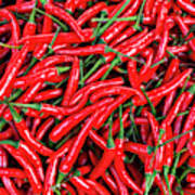 Red Peppers For Sale In Market Poster