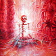 Red Skeleton Meditation Poster