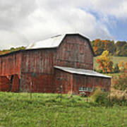 Red Tobacco Drying Barn Poster