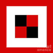 Red White And Black 16 Square Poster