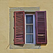 Red Window Shutters Of Florence Poster