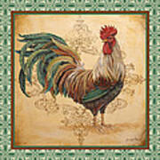 Renaissance Rooster-d-green Poster