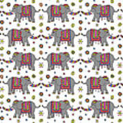 Repeat Print - Indian Elephant Poster