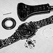 Replacing The Battery In A Metal Band Wristwatch Poster