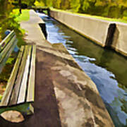 Resting Bench On The Canal Poster
