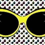 Retro Yellow Cat Sunglasses Poster