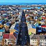 Reykjavik Cityscape Panorama Poster