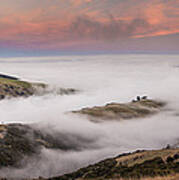 Ridges Engulfed By Fog Tumbledown Bay Poster