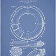 Ring Buoy Patent From 1909 - Light Blue Poster