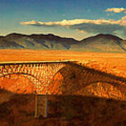 Rio Grande Gorge Bridge Heading To Taos Poster