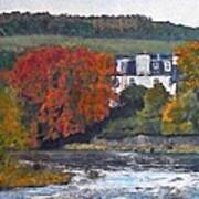 Riverside House And The Cauld Water Peebles Poster