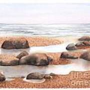 Rock Pools In The Sand Poster