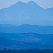 Rocky Mountains Twin Peaks Blue Haze Layers Poster