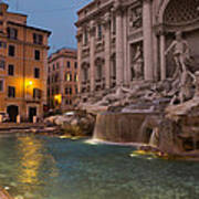 Rome's Fabulous Fountains - Trevi Fountain At Dawn Poster
