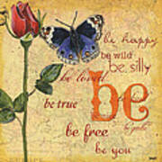 Roses And Butterflies 1 Poster