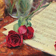 Roses And Debussy Poster
