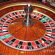 Roulette Wheel And Chips Poster