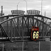 Route 66 Tulsa Sign Bw Splash Poster