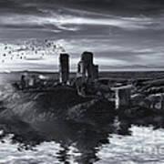Ruins On The Water Landscape Poster