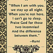 Rumi Quote For Lovers Poster