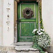 Rustic Wooden Village Door - Austria Poster