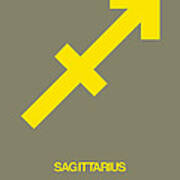 Sagittarius Zodiac Sign Yellow Poster