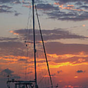 Sailboat At Sunset Poster