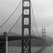 Sailboat Passing Under Golden Gate Bridge Poster