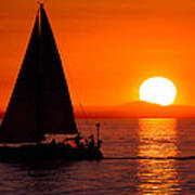 Sailboat Sunset Poster