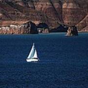 Sailing At Roosevelt Lake On The Blue Water Poster