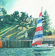 Sailing Back To Port, Sail Boat Paintings, Sail Boat Prints, Sailing, Pentwater, Michigan, Lakes Poster