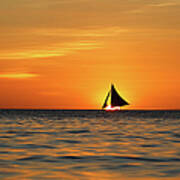 Sailing Sunset Poster