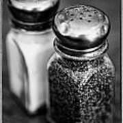 Salt And Pepper Shaker  Black And White Poster