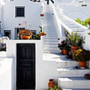 Santorini Door And Steps Poster