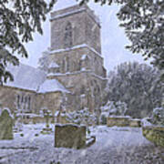 Saxon Church In Winter Poster