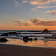 Scenic View Of Beach At Sunset, San Poster