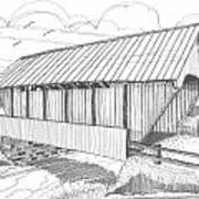 School House Covered Bridge Poster