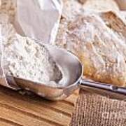 Scoop Of Flour And Fresh Bread Poster