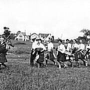 Scottish Golfers With Bagpipe Poster