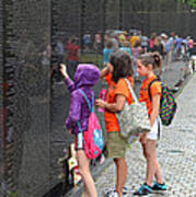 Searching A Loved Ones Name On The Vietnam Veterans Memorial Poster