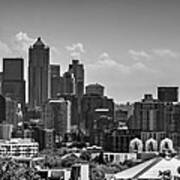 Seattle Skyline Middle Triptych Poster