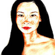 Sexy Freckle Faced Beauty Lucy Liu Version Ii Poster