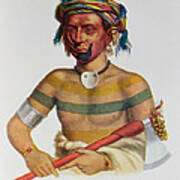 Shau-hau-napo-tinia, An Iowa Chief, 1837, Illustration From The Indian Tribes Of North America Poster