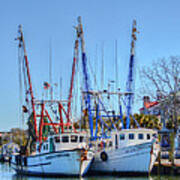 Shem Creek Shrimp Boats Poster