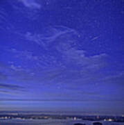 Shooting Star Over Bar Harbor Poster