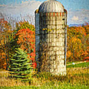 Silo In Vermont Poster