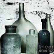 Silver And Onyx Bottles Poster