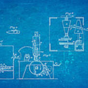 Singer Sewing Machine Patent Art 1855 Blueprint Poster
