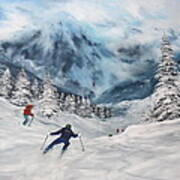 Skiing In Italy Poster
