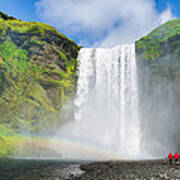 Skogafoss Waterfall Iceland Poster